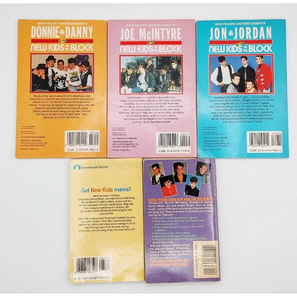 New Kids on the Block NKOTB Vintage Books 1980s 90s Paperback Books Lot of 5 - Picture 2 of 2